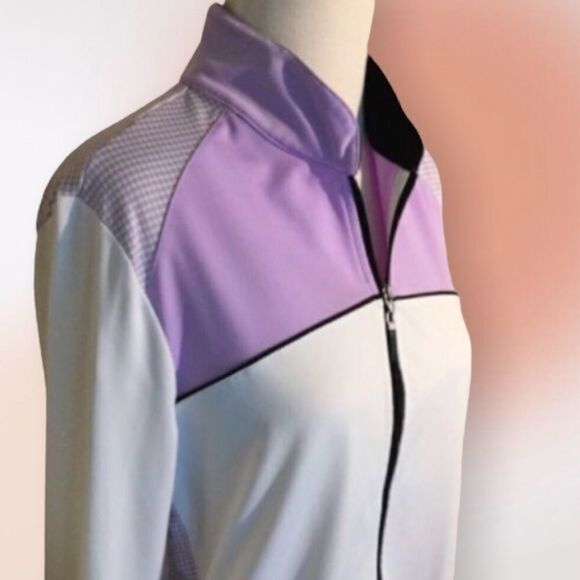 Izod Performance Lavender and White Full Zip Front Jacket Med - Picture 6 of 12